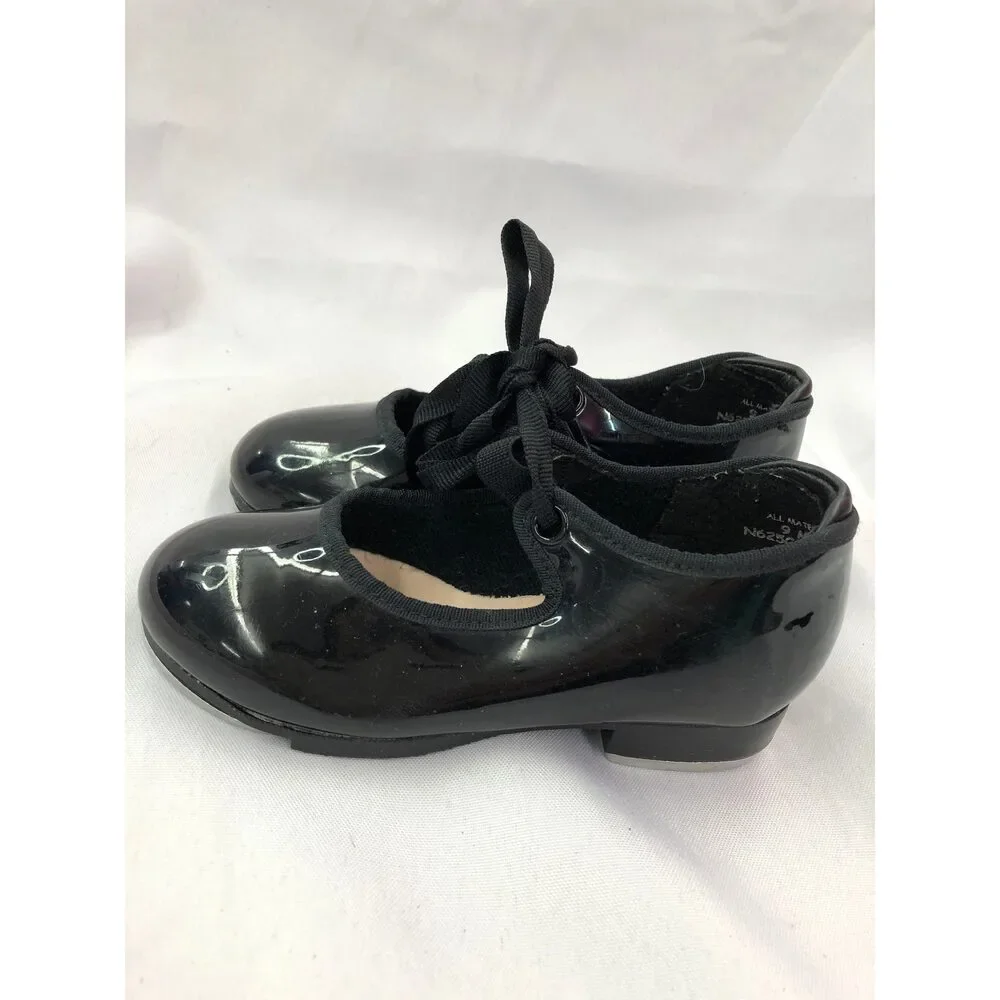 Pre-Owned Dance Tap Shoes Capezio Black Child 9M Tyette Slip On Student